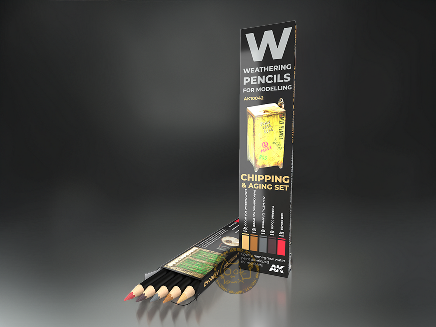 AK-Interactive Weathering Pencil - AK10042 - Chipping & Aging Set