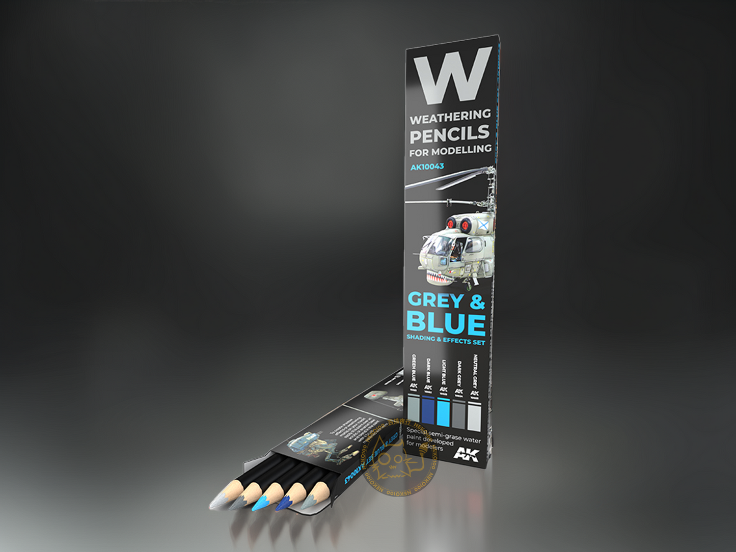 AK-Interactive Weathering Pencil - AK10043 - Grey & Blue: Shading Effects
