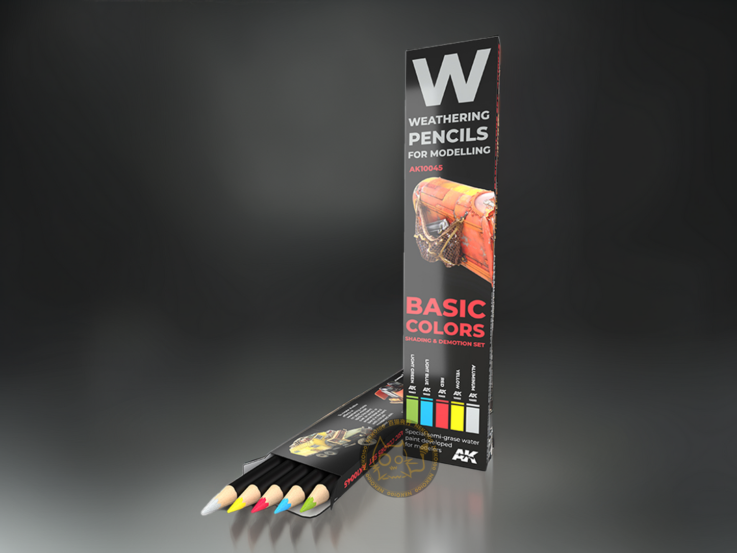AK-Interactive Weathering Pencil - AK10045 - Basic Colors: Shading & Demotion Set