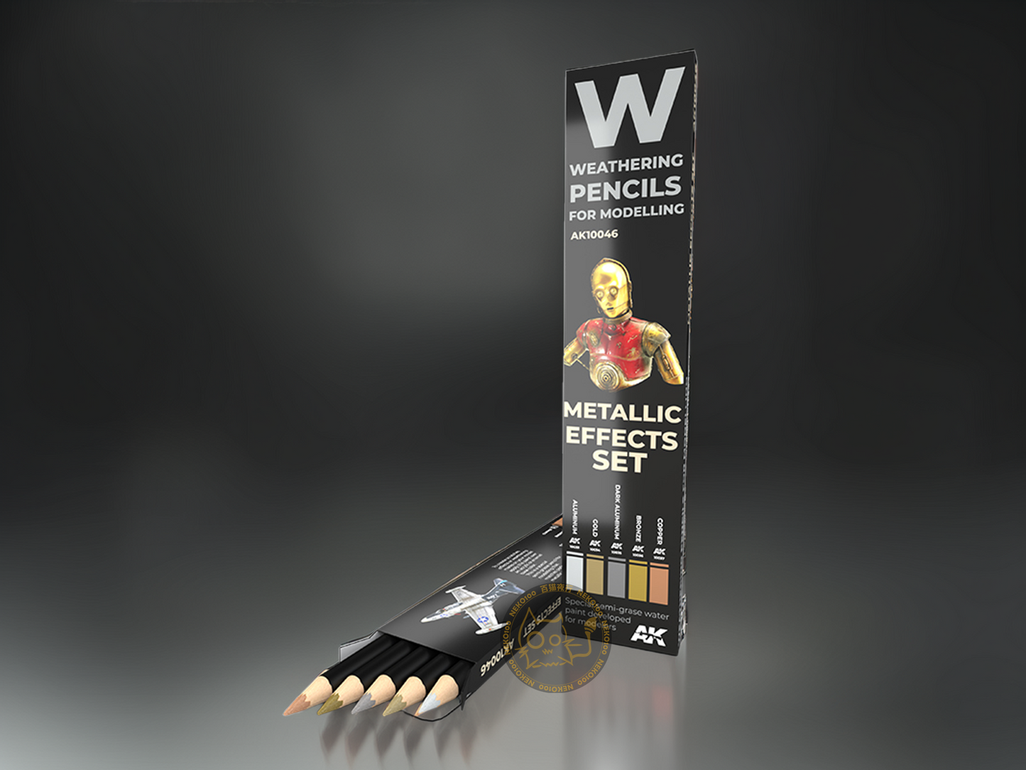 AK-Interactive Weathering Pencil - AK10046 - Metallic Effect Set