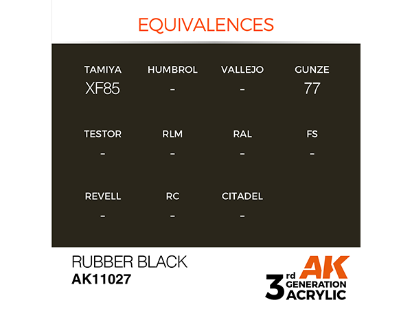 AK-Interactive 3GEN-AK11027 Standard-Rubber Black