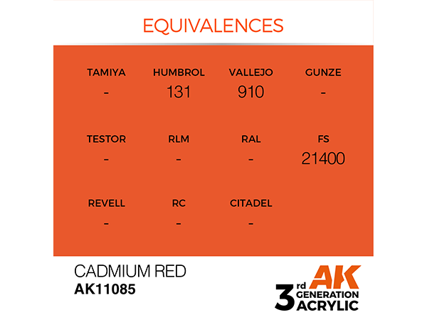 AK-Interactive 3GEN - AK11085 Standard - Cadmium Red