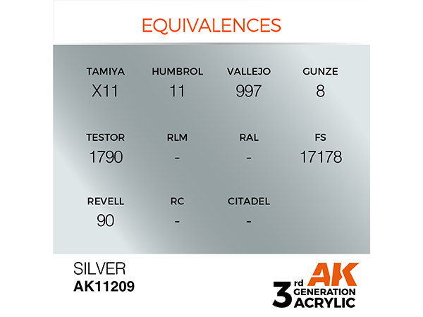 AK-Interactive 3GEN - AK11209 Metallic - Silver