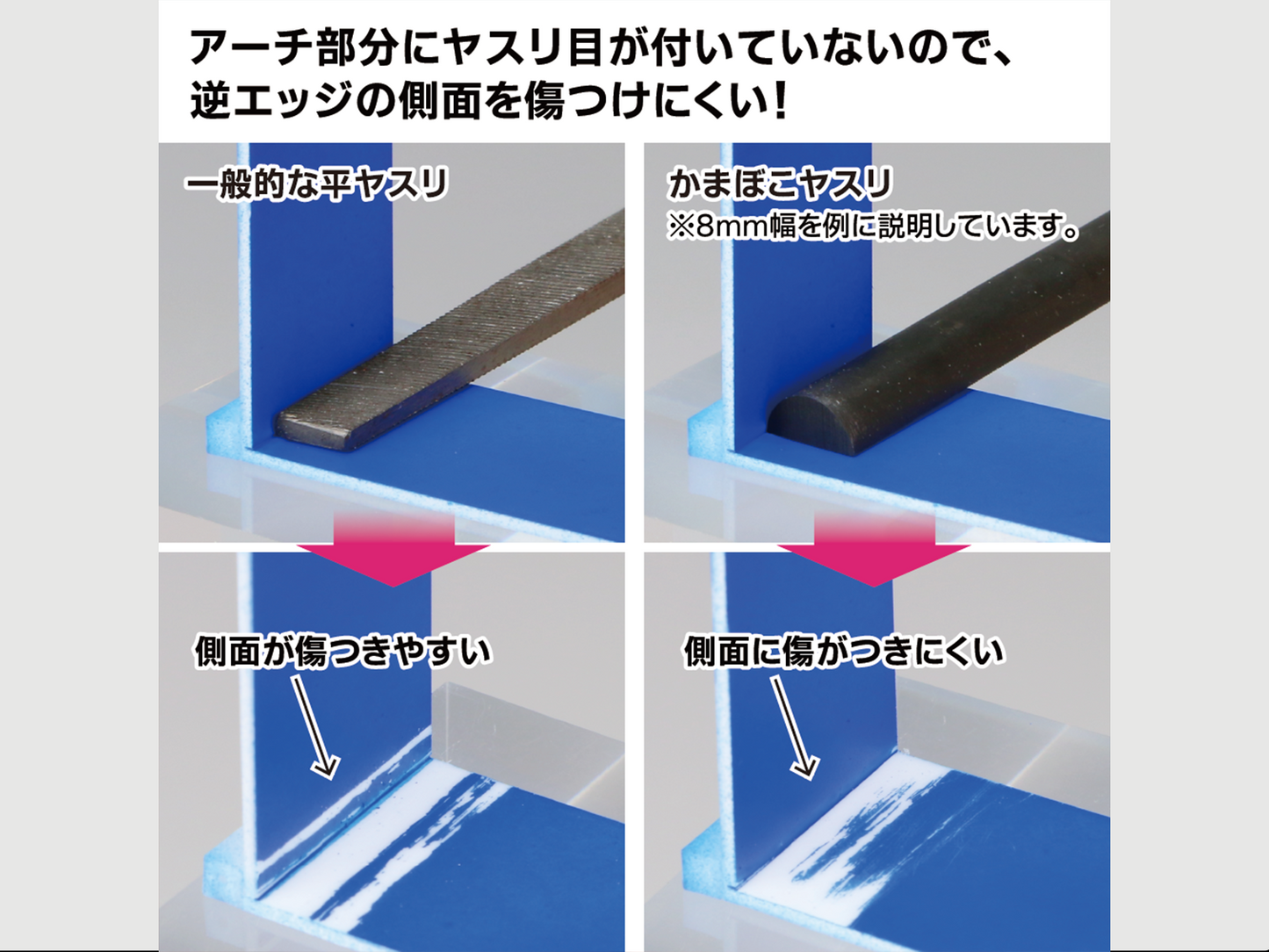 Godhand File - GH-KF-5-S - Arched Flat File 5mm Single Cut Fine