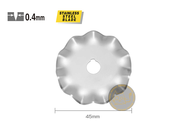 OLFA Blade-WAB45-1 Stainless Steel Rotary Wave Blade - 1 Blades
