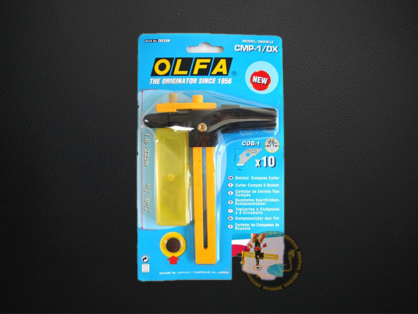 OLFA Cutter-CMP-1/DX Deluxe Compass Circle Cutter, 5 Blades included
