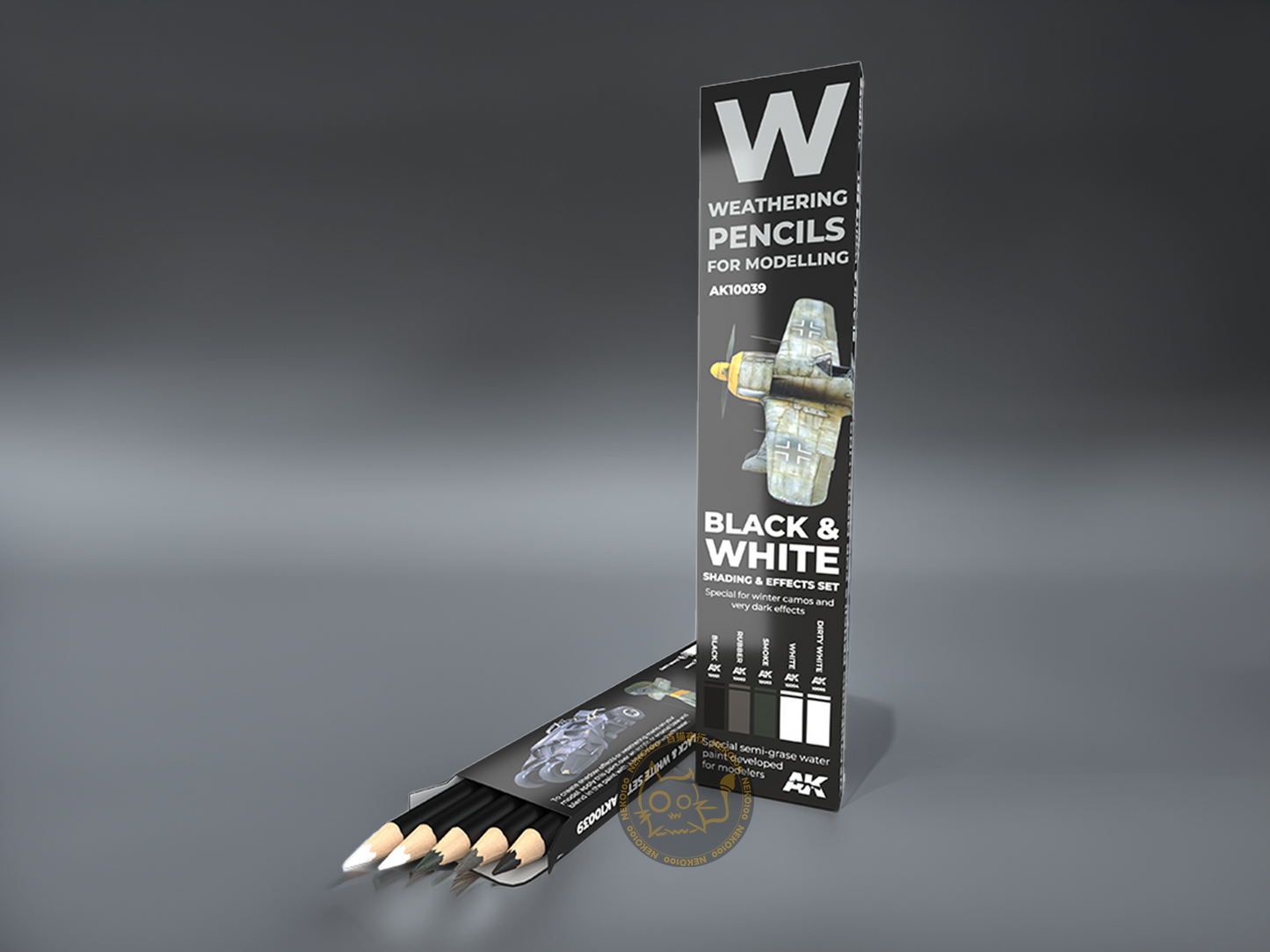 AK-Interactive Weathering Pencil-AK10039 -Black & White: Shading & Effects