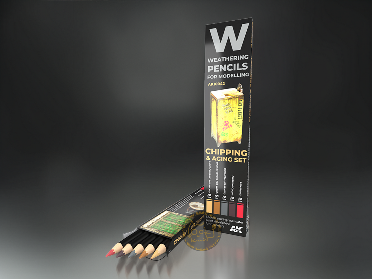 AK-Interactive Weathering Pencil-AK10042 -Chipping & Aging Set