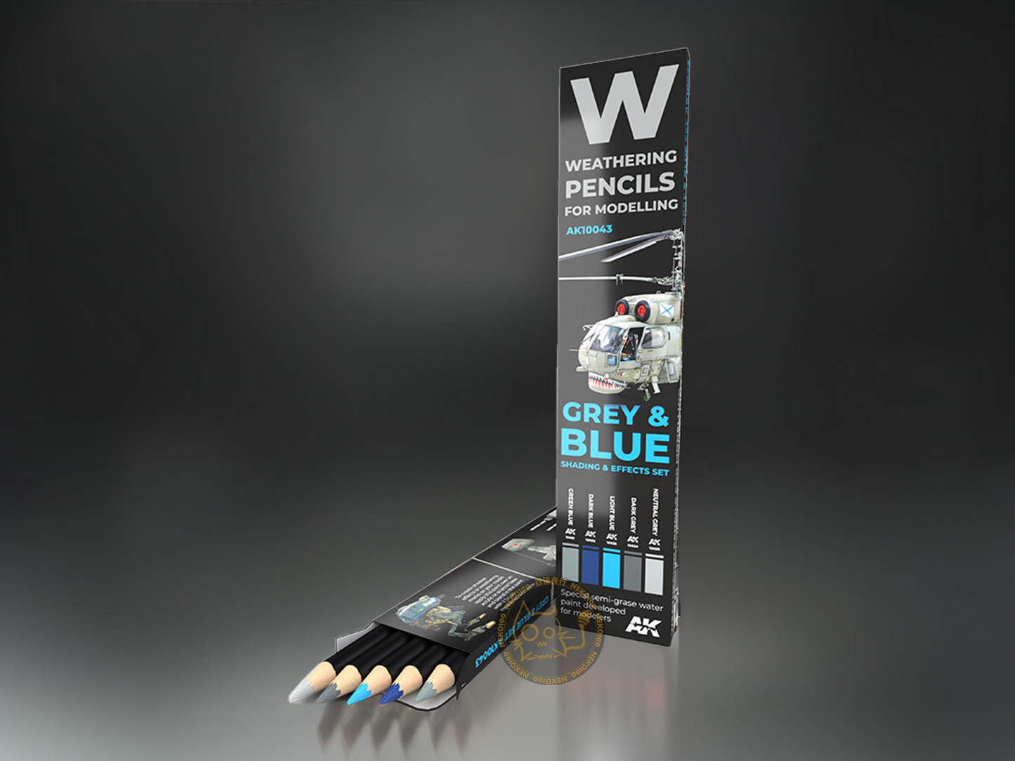 AK-Interactive Weathering Pencil-AK10043 -Grey & Blue: Shading & Effects