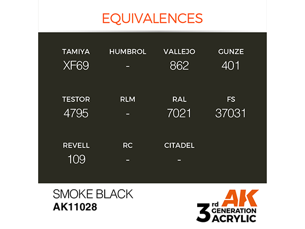 AK-Interactive 3GEN-AK11028 Standard-Smoke Black