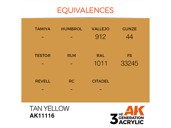 AK-Interactive 3GEN-AK11116 Standard-Tan Yellow