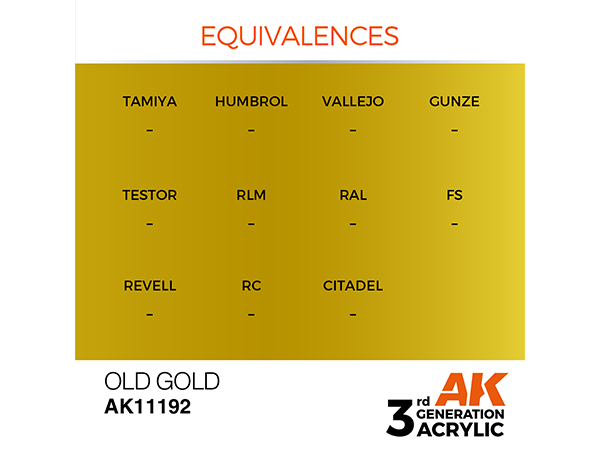 AK-Interactive 3GEN-AK11192 Metallic-Old Gold