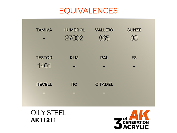 AK-Interactive 3GEN-AK11211 Metallic-Oily Steel