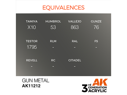 AK-Interactive 3GEN-AK11212 Metallic-Gun Metal