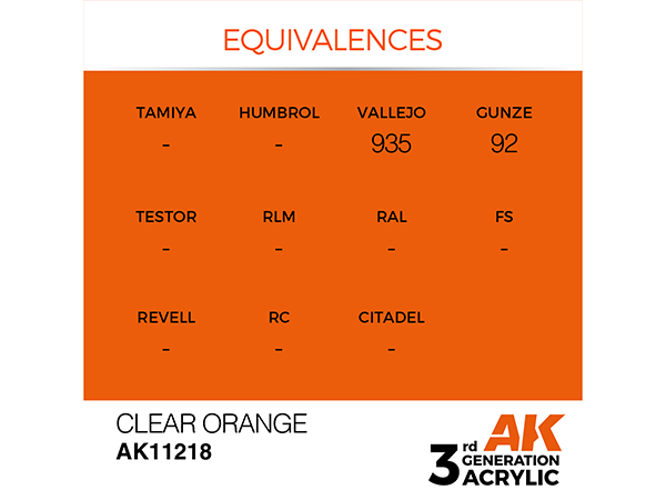 AK-Interactive 3GEN-AK11218 Standard-Clear Orange