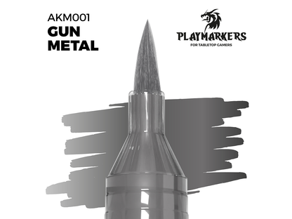 AK-Interactive Playmarkers - Acrylic Markers Brush Tip - AKM001 Gun Metal