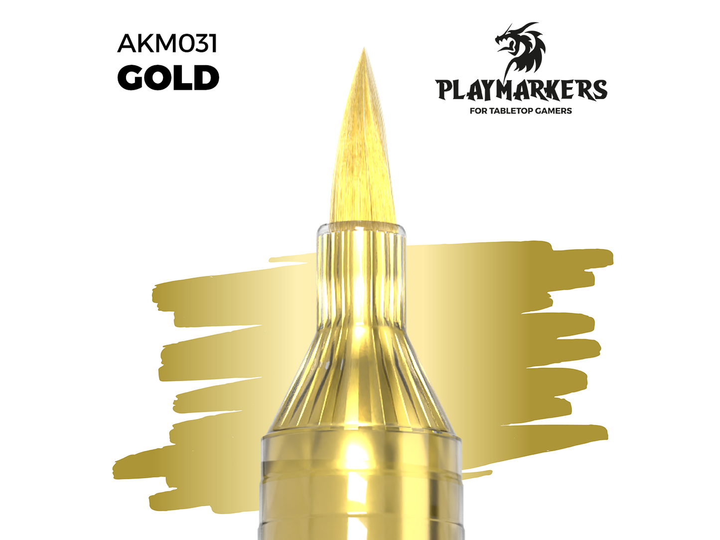 AK-Interactive Playmarkers - Acrylic Markers Brush Tip - AKM031 Gold