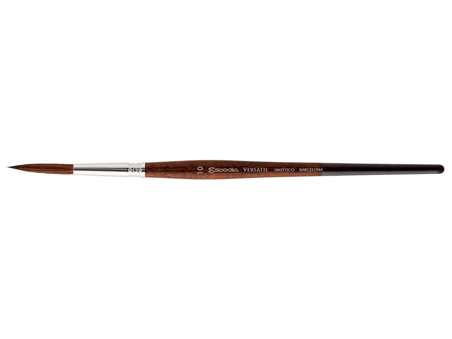 Escoda Versatil | 1549 Kolinsky Synthetic Fiber Brushes - Round Filleting [Two Tone Brown Short Handle]