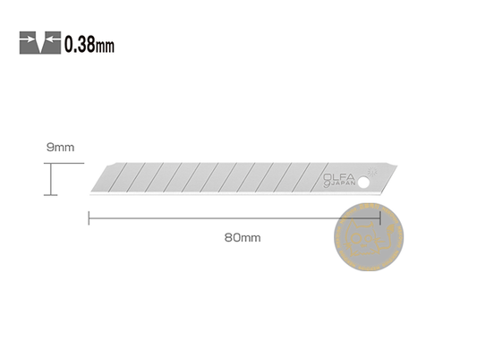 OLFA Blade-9mm AB Silver Snap Blades - 10 Blades