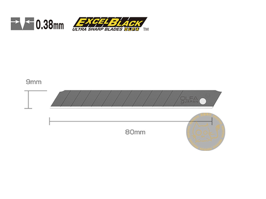 OLFA Blade-9mm ASBB-10 Black Snap Blades - 10 Blades