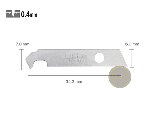 OLFA Blade-KB4-P 膠板勾刀筆刀片-P刀-5片裝