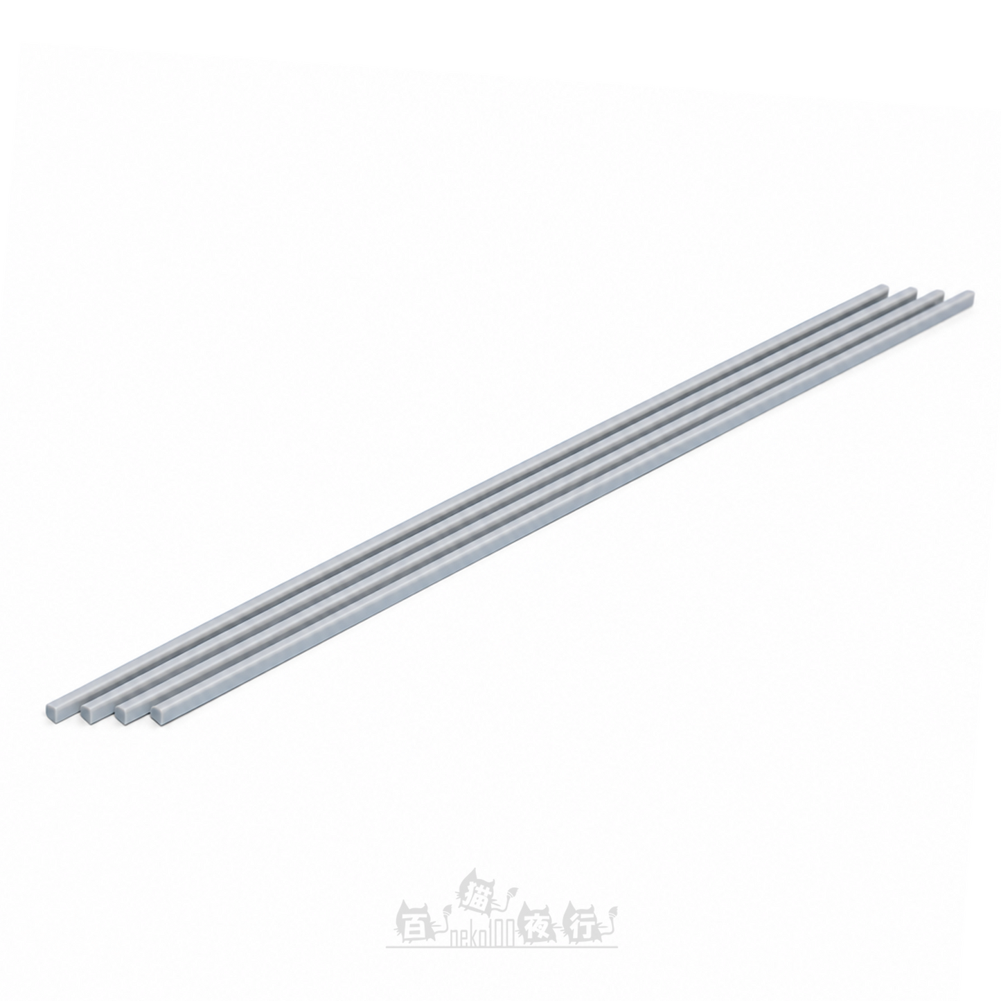 WAVE | OM-321 實心塑膠1/4 圓棒 [1mm | 8條裝] 灰色