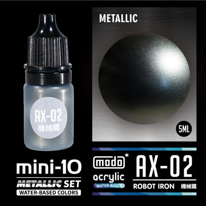 modo 摩多製漆所 水性金屬色 C521 AX系列 迷你套裝 10色 5ml