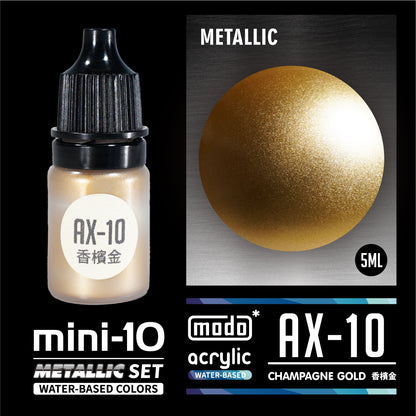 modo 摩多製漆所 水性金屬色 C521 AX系列 迷你套裝 10色 5ml