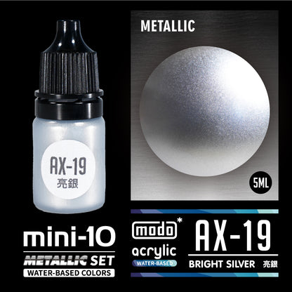 modo 摩多製漆所 水性金屬色 C521 AX系列 迷你套裝 10色 5ml