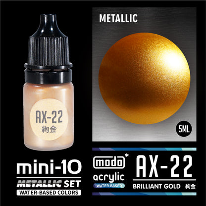 modo 摩多製漆所 水性金屬色 C521 AX系列 迷你套裝 10色 5ml