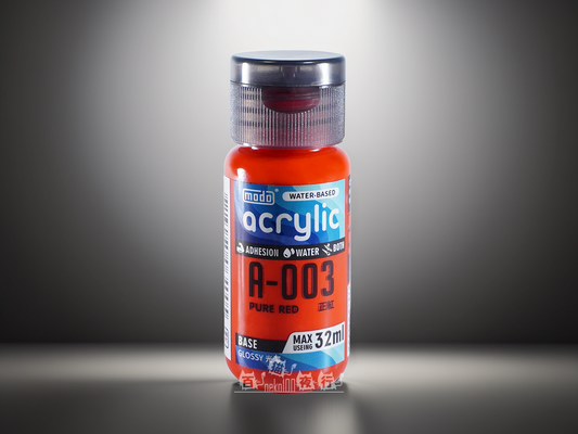 modo 摩多製漆所 亮光水性漆 A003 正紅色 32ml